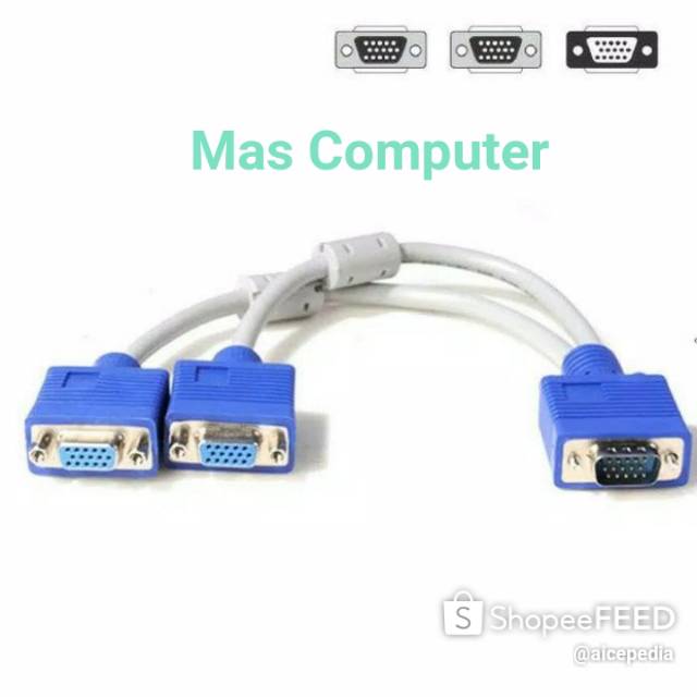 Kabel Vga Switch 2 port/Vga switch 2 port/Kabel vga Cabang | Shopee  Indonesia