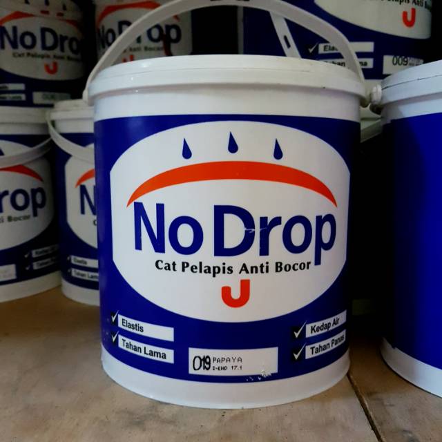Oleskan cat pelapis anti bocor no drop pada permukaan atap, beton atau dinding yang mengalami retak rambut dengan kape (kuas cat yang lebih . Cat No Drop 4 Kg Pelapis Dinding Tembok Anti Bocor No Drop Waterproofing Waterproof Paint 5 Kg Shopee Indonesia