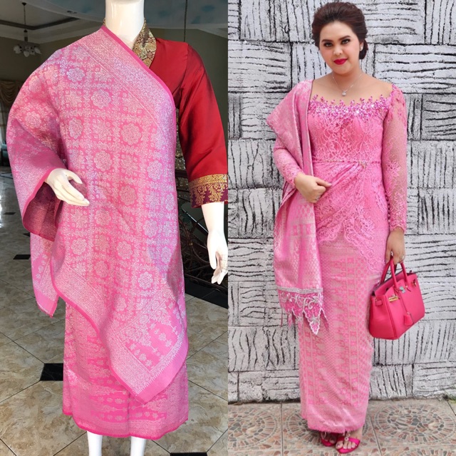 Jual Songket tenun lepus kristal pink silver / Songket Palembang asli Tenun  Tangan. Indonesia|Shopee Indonesia