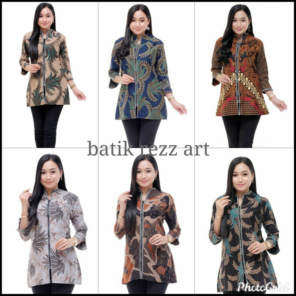 Jual Baju Batik Wanita Atasan Batik Blus Motif Songket Kombinasi Sogan  Indonesia|Shopee Indonesia