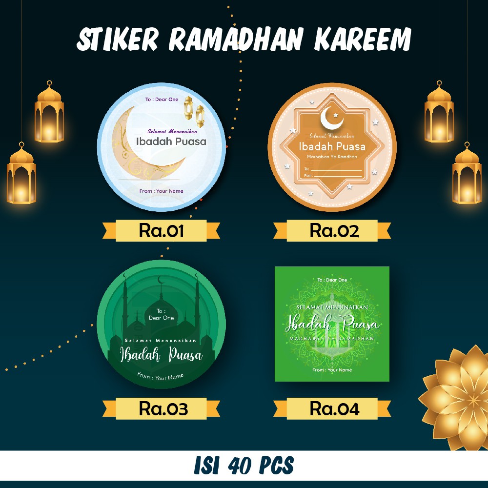 Jual [Isi 40Pcs] Stiker Label Ucapan Puasa Ramadhan Kareem Indonesia|Shopee Indonesia 1000_X_1000_jpg