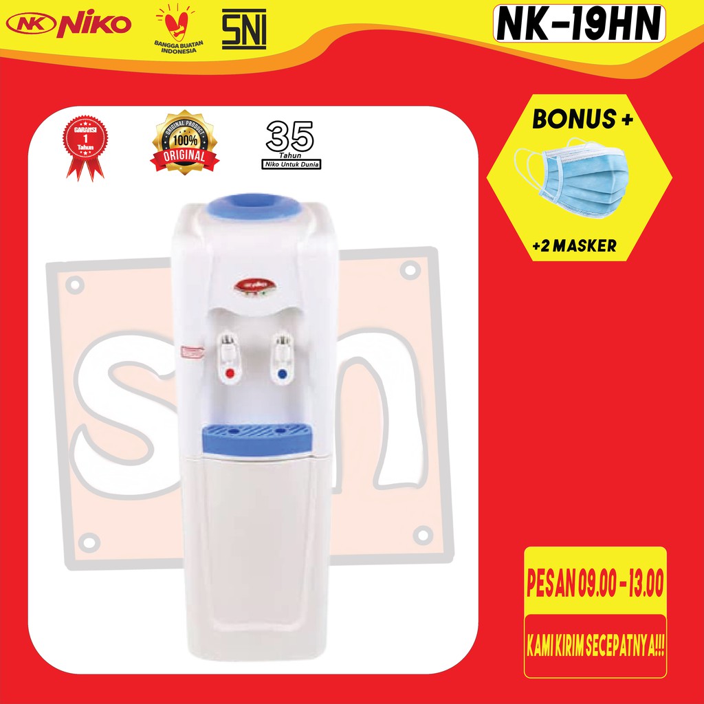DISPENSER GALON/DISPENSER AIR MINUM/DISPENSER AIR/WATER DISPENSER HOT &amp;  NORMAL NIKO 19HN TERMURAH !! | Shopee Indonesia
