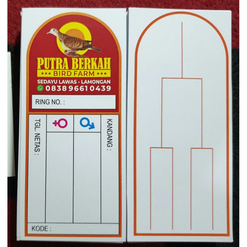 Jual Kitir Murah..! Kitir /Kertas Silsilah Burung Untuk Perkutut. Harga Per 100 Lembar. Kertas Premium Indonesia|Shopee Indonesia 800_x_800_jpg