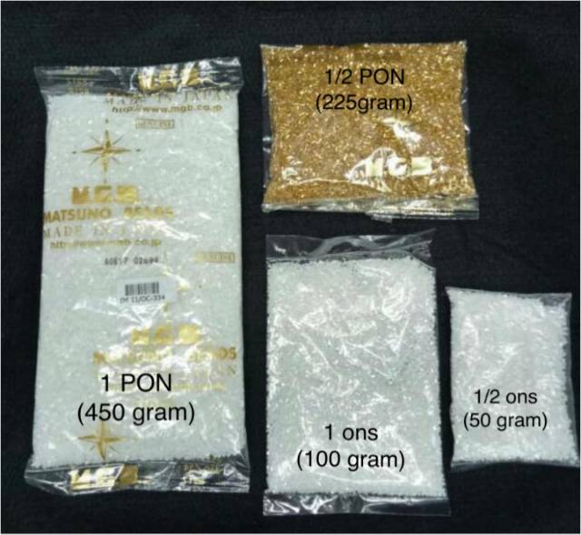 1/2 ons, kemasan 50 gram payet jepang bambu dan pasir 31 32 33 34 39 40 41  42 43 44 45 46 | Shopee Indonesia