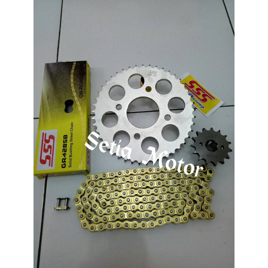 Dibawah ini adalah informasi perbedaan gear satria fu lama dan baru. Gear Gir Sss 428 Motor Satria Fu Satria Fu Injeksi Sonic 150 Shopee Indonesia