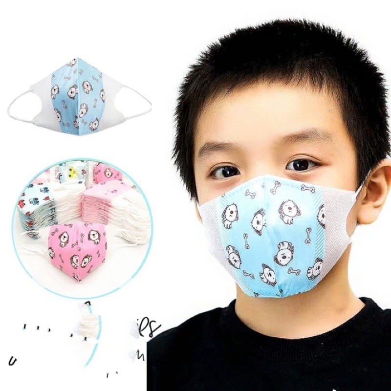 Masker duckbill anak motif laki laki perempuan segel in pack isi 10 pc: MASKER ANAK ANAK 3PLY MASKER ANAK KN95 SURGICAL MASK