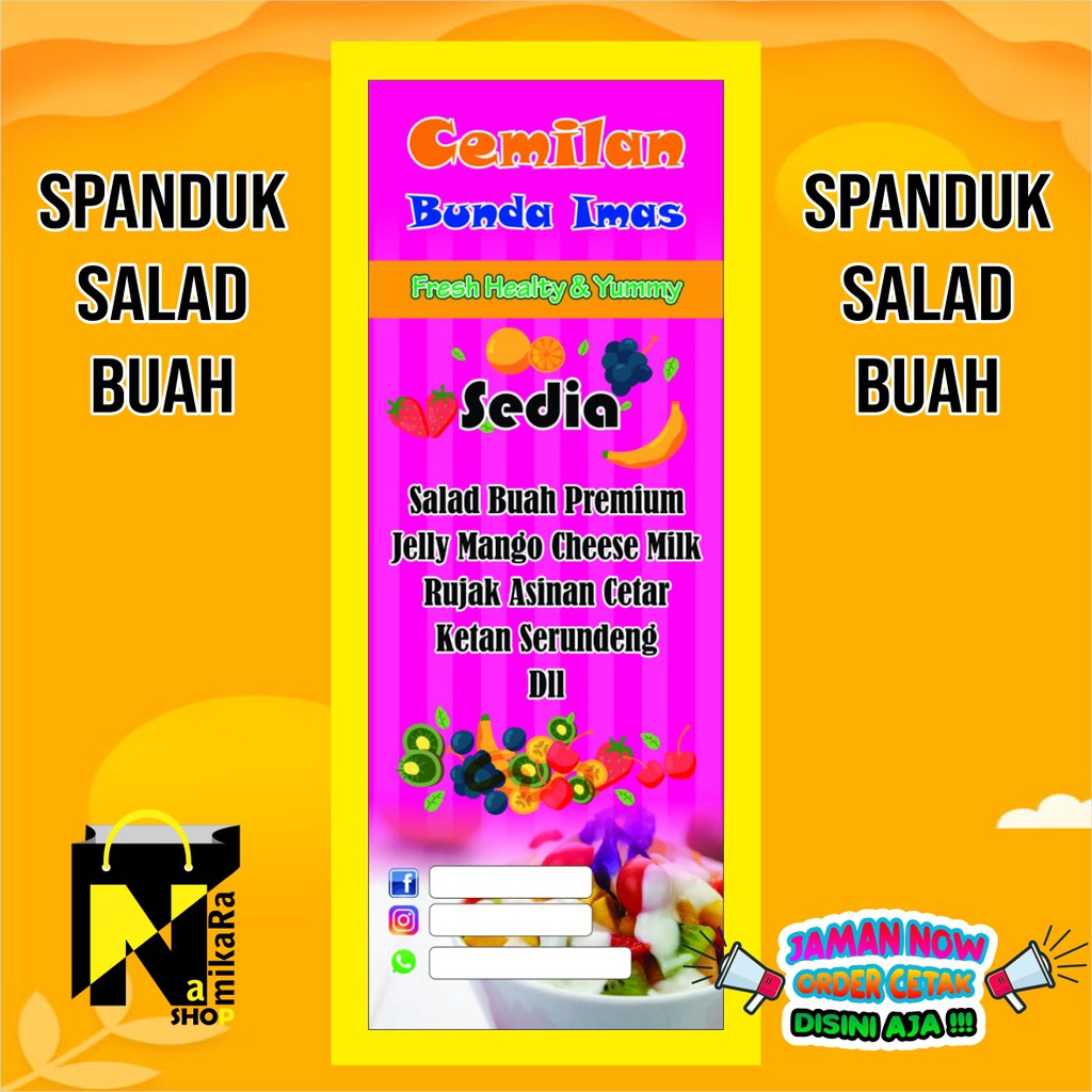 Indomaret kandis 72 riau telepon 62 813 7291 801. Spanduk Banner Backdrop Salad Buah Fresh Ukuran 100cmx50cm Termurah Shopee Indonesia