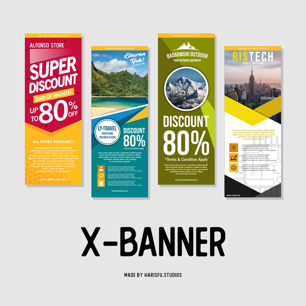 Secara umum, spanduk atau banner memiliki ukuran dasar tersendiri, biasanya dibuat oleh para penyedia jasa pembuatan spanduk, yaitu berukuran 6 meter atau ukuran 7 meter. Jasa Desain X Banner Premium Design Only Shopee Indonesia
