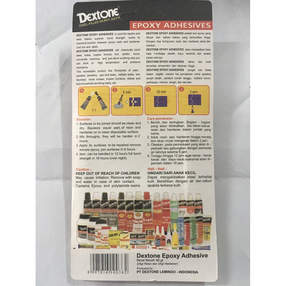 Dextone epoxy adhesives sangat luar biasa dalam segala macam hal pemakaian untuk speaker, pecah belah, perabot rumah tangga, radiator bocor, perhiasan, . Lem Dextone Epoxy Adhesives 48 Gr Gram Besi Baja Kayu Plastik Keramik Kaca Logam Metal Tembaga Gram Shopee Indonesia