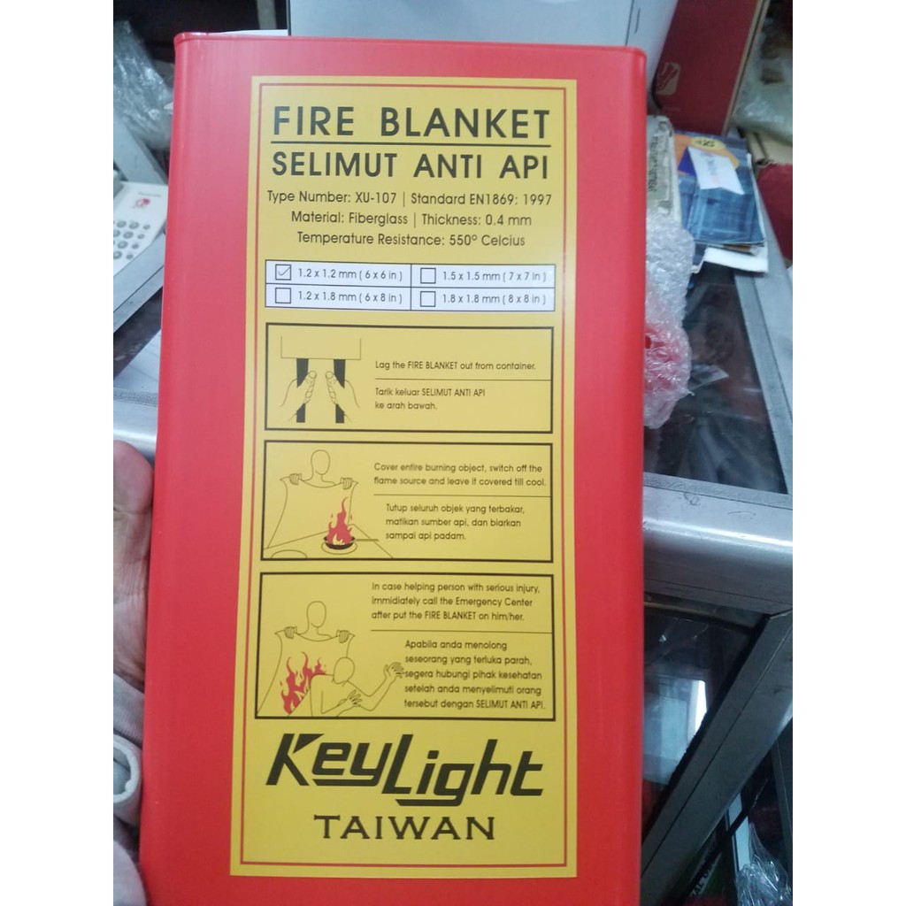Jual selimut anti api 1.2 x1.8m / fire blanket key light original taiwan  Indonesia|Shopee Indonesia