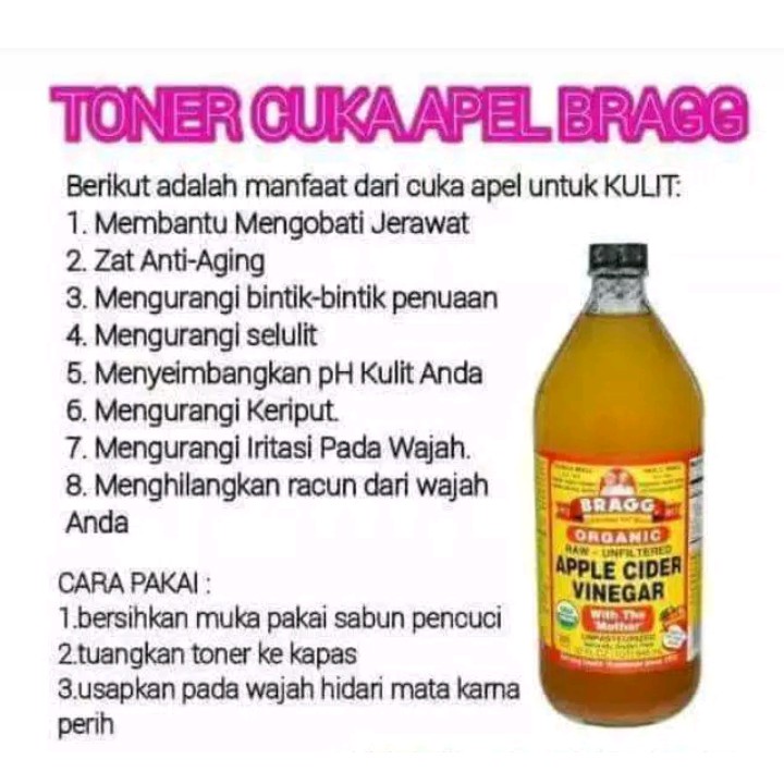 Cara menghilangkan flek hitam yang cukup efektif adalah memakai cuka apel. Hoki Bragg Cuka Apel Cider Vinegar Cuka Apel Pure 100ml Ml Organik Toner Obat Jerawat Ori Ya Shopee Indonesia