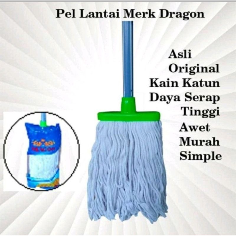 Mengepel lantai adalah salah satu pekerjaan rumah yang tak bisa dihindari. Jual Dragon Pel Lantai Mop 15cm Pelan Lantai Dragon Sumbu Grosir Termurah Indonesia Shopee Indonesia