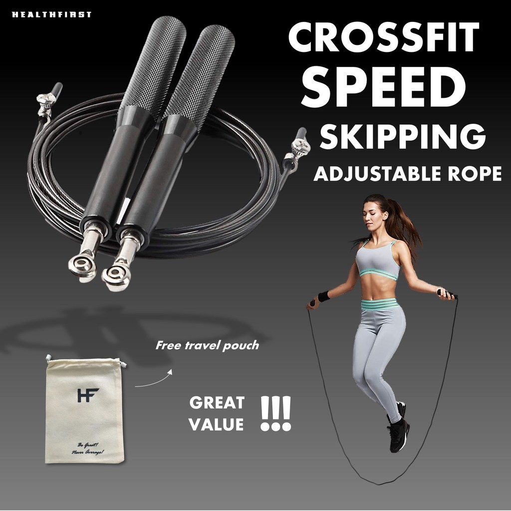 CrossFit Jumping Rope HealthFirst | Tali skipping 3 meter Handle Alumunium  High Quality | Shopee Indonesia