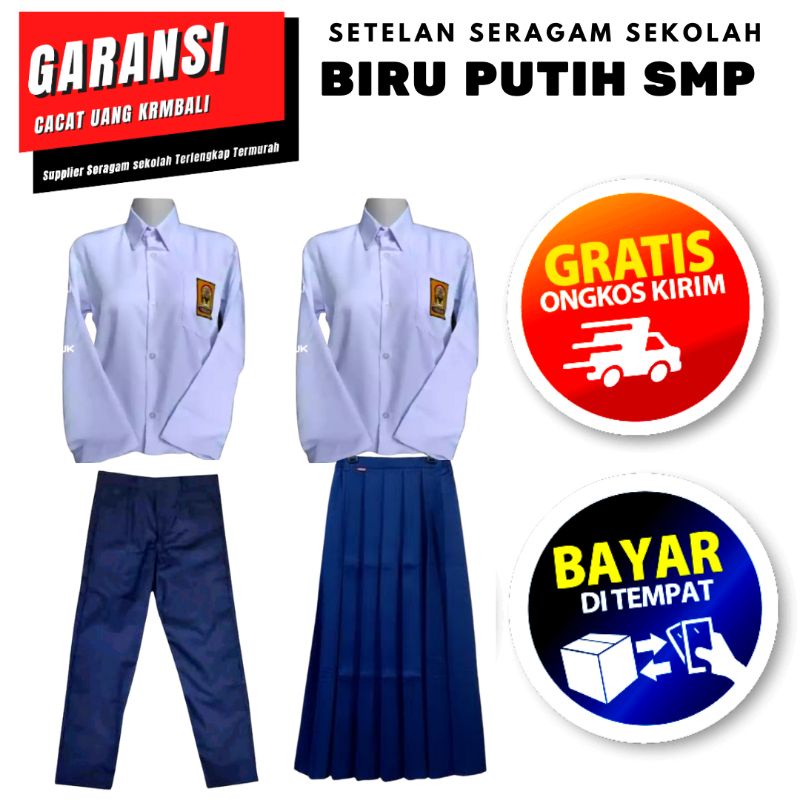 Warna biru yang dikenakan di jenjang ini ternyata melambangkan rasa percaya diri. Setelan Seragam Sekolah Smp Putih Biru Untuk Perempuan Dan Laki Laki Shopee Indonesia