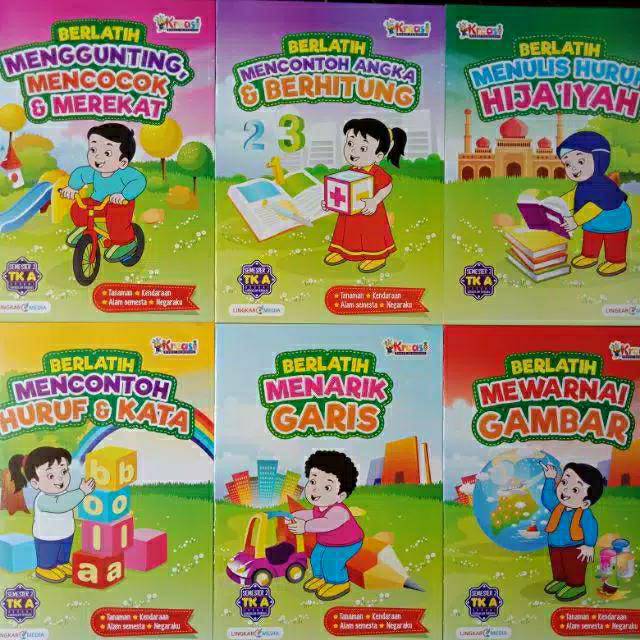 BUKU PAKET TK A B BESAR SEMESTER 1 2 - BUKU ANAK TK A BERLATIH TK B PINTAR  - LINGKAR MEDIA | Shopee Indonesia