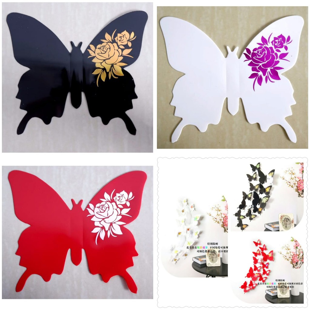 Line bottoms with waxed paper. 3d Butterfly Decoration No Magnet Kupu Kupu Hiasan Dinding Shopee Indonesia