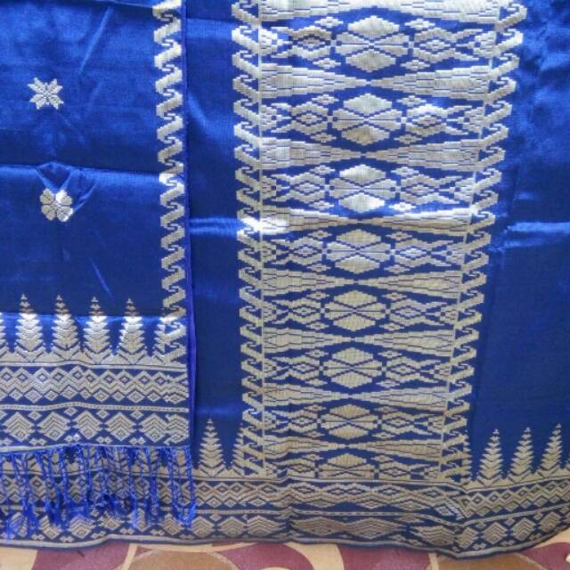 Jual Kain songket tenun silungkang warna biru tua Indonesia|Shopee Indonesia