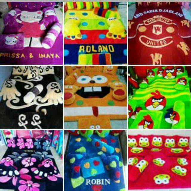 Karpet bulu halus 200 x 150 x 2 cm. Karpet Karakter Fullset Bahan Bulu Rasfur Bulu Boneka Shopee Indonesia