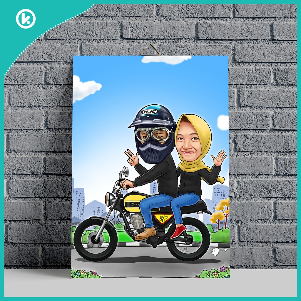 Yjzt 14 5cm16 5cm interesting lovely cartoon hornets colored pvc high quality car sticker graphic decoration c1 5203 aliexpress. Jual Lukis Wajah Karikatur Digital Hadiah Unik Kado Ulang Tahun Pernikahan Wisuda Indonesia Shopee Indonesia