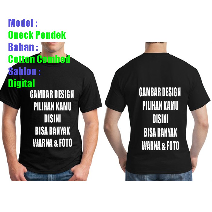 Disini anda bisa loh buat kaos dengan tulisan custom yang di desain oleh tim desain grafis kaos kami dan dicetak oleh tim sablon yang berpengalaman. Kaos Baju Sablon Custom Desain Bebas Cotton Combed Dtg Polyflex Shopee Indonesia