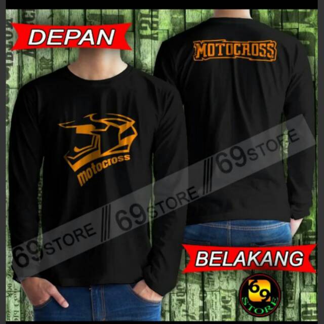 Contoh desain polo shirt : Kaos Lengan Panjang Motocross Trail Terlaris Shopee Indonesia