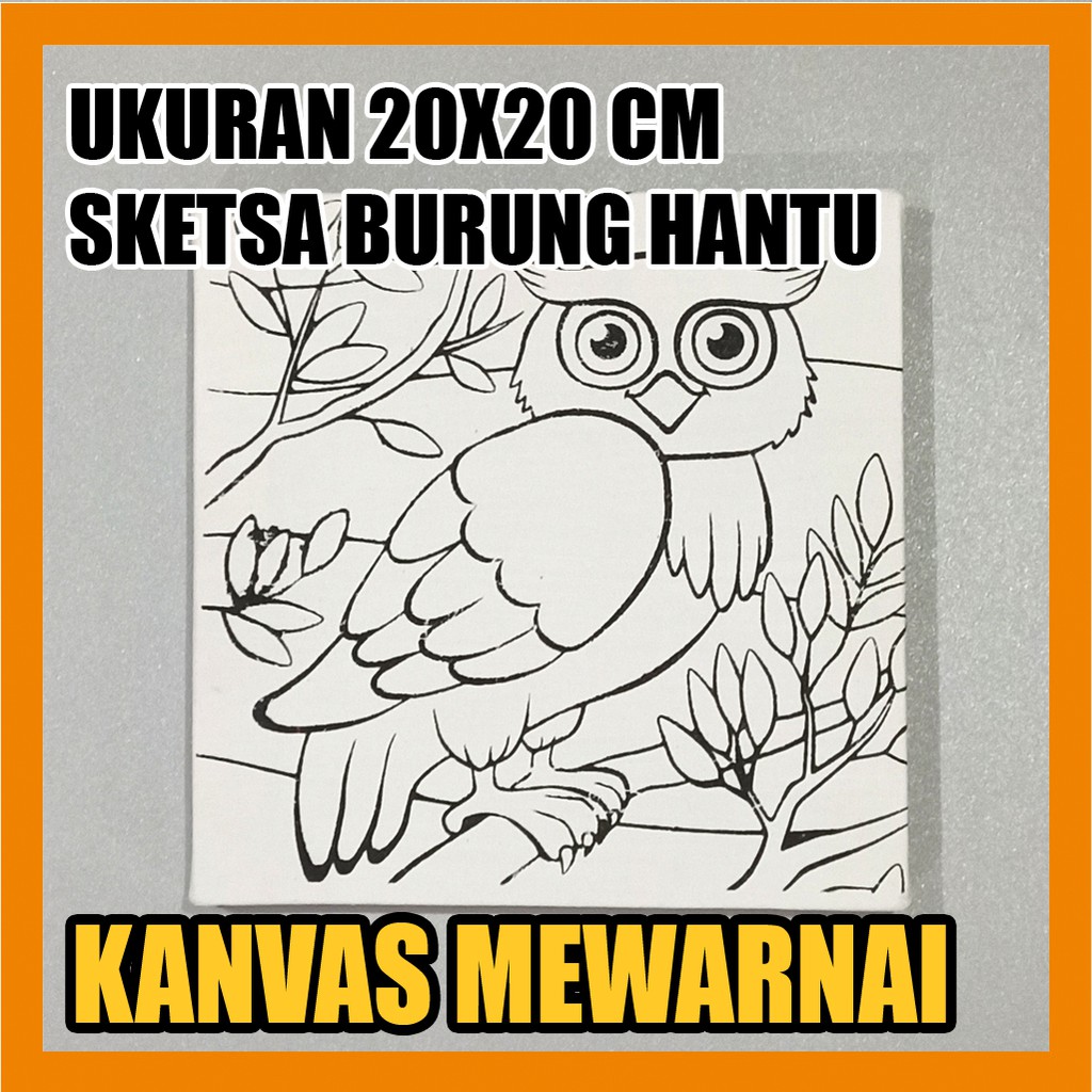 301 kumpulan sketsa gambar burung merpati hantu elang apr 24 2021 sketsa burung menggambar merupakan salah satu aktivitas yang digemari oleh . Kanvas Spanram Mewarnai Burung Hantu 20x20 Cm Shopee Indonesia