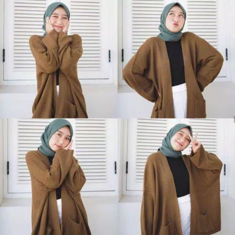 Cardigan rajut oversize | Shopee Indonesia