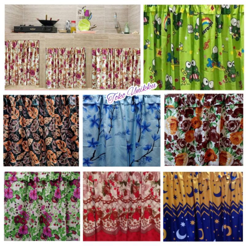 Hordeng gorden kolong dapur shabby dan karakter shopee sumber. Gorden Kolong Dapur / Gordeng kompor wastafel motif batik