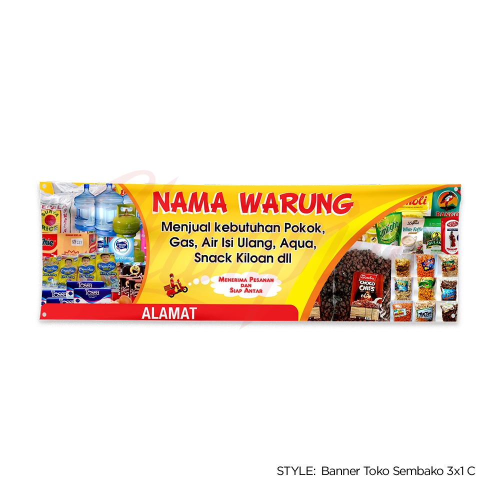 Can someone instruct us how to make these beautiful banners that i receive in my newsletter? Cetak Print Spanduk Banner Sembako Toko Kelontong Warung Banner Usaha Kios Mmt Murah Custom Shopee Indonesia