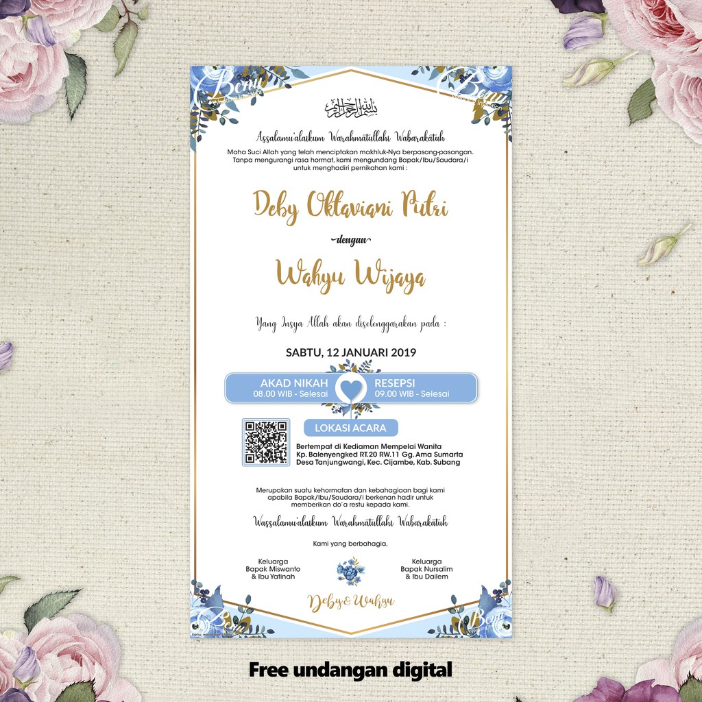 Undangan pernikahan elegan warna biru desain undanganku. Undangan Pernikahan Murah Berkualitas Biru Muda Shopee Indonesia