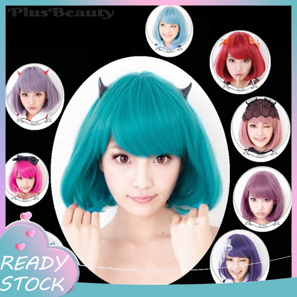Our ultimate guide to short hairstyles and haircuts will help you find a haircut you'll love. Pluscloth Anime Costume Cosplay Straight Short Curly Hair Wig Women Lovely Bob Hairpiece Shopee Indonesia