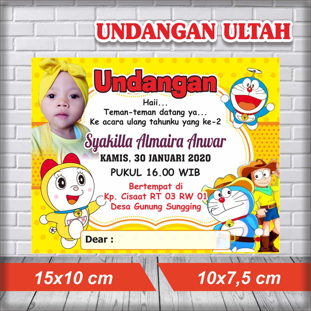 Kartu undangan ultah/ ulang tahun anak karakter doraemon lipat 3. Undangan Unik Undangan Cantik Undangan Ultah Undangan Ulang Tahun Tema Doraemon Kuning Shopee Indonesia
