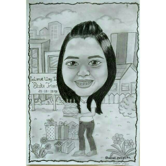 Jual Karikatur Wajah Hitam Putih, Karikatur Wajah Murah, Karikatur Wedding, Karikatur Wisuda Indonesia|Shopee Indonesia 640_X_640_jpg