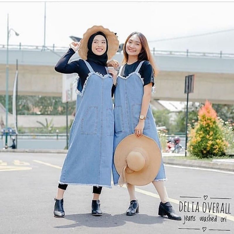 Jual terlaris overall pocket pants celana kodok hijab. Lia Overall Wanita Overall Jeans Baju Kodok Overal Levis Baju Levis Pakaian Wanita Muslim Ootd Rp125 000