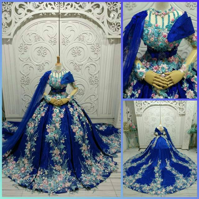 Beli gaun biru elektrik model & desain terbaru harga murah 2022 di tokopedia! Jual Gaun Pengantin Ekor Biru Elektrik Merah Gold Bonus Kerudung Pengantin Indonesia Shopee Indonesia
