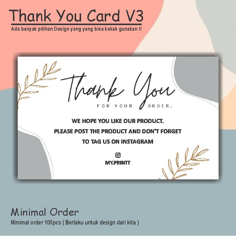 Thank you card | Greeting Card V3 | Shopee Indonesia