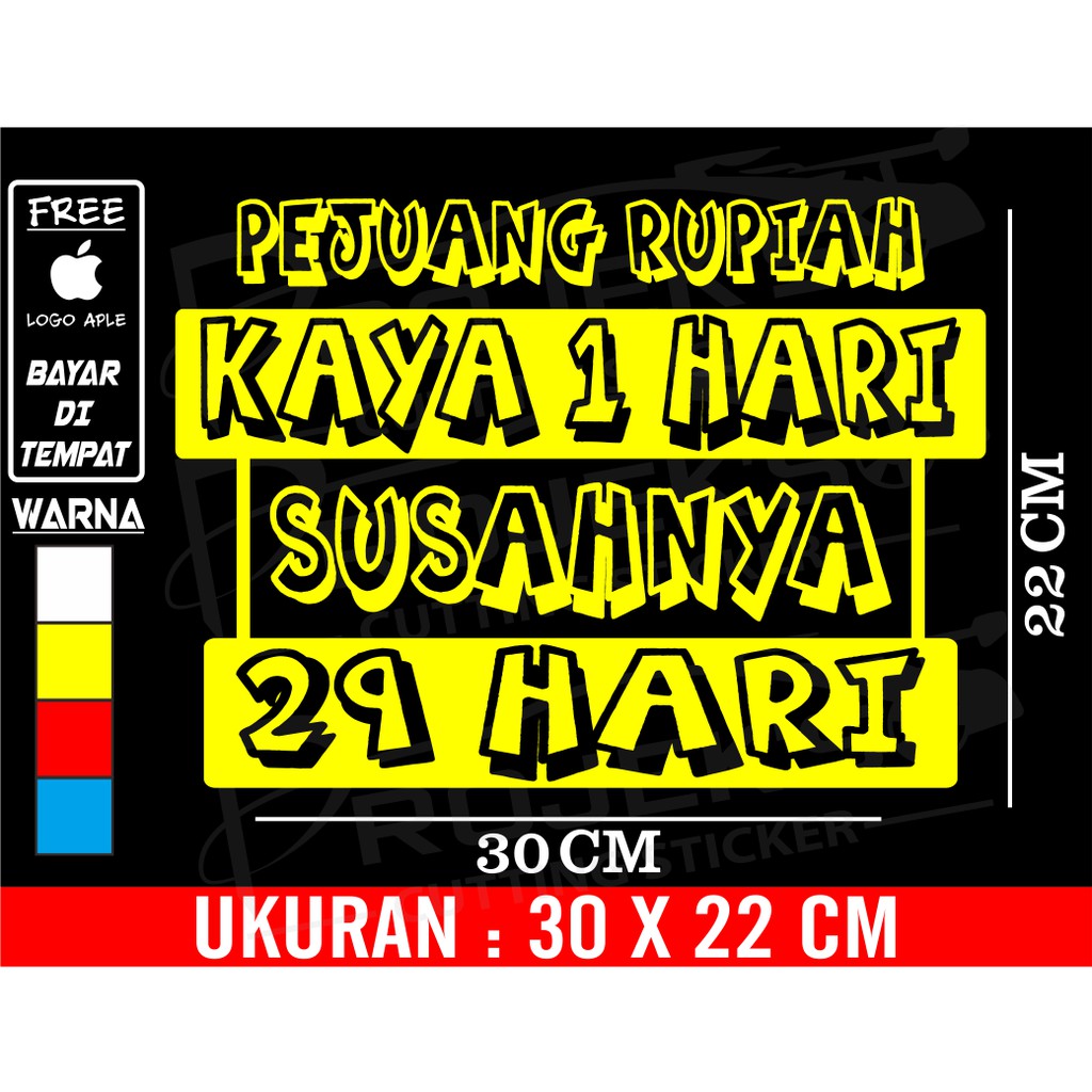 Keluarga maupun orang terdekat tentu akan memberikan dukungan pada anda untuk semangat bekerja. Stiker Mobil Stiker Kata Kata Pejuang Rupiah Shopee Indonesia