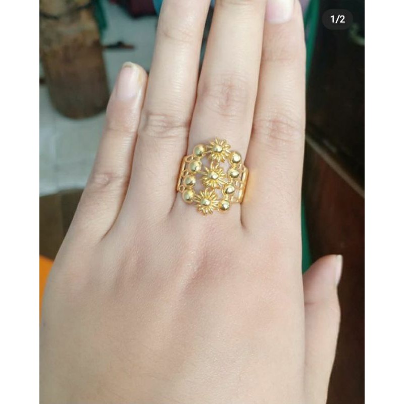 Untuk emas 2 30 karat bisa request gram, size dan pesan model lain . Cincin Matahari 5 Gr Emas London Asli 24k Kadar 99 99 Shopee Indonesia