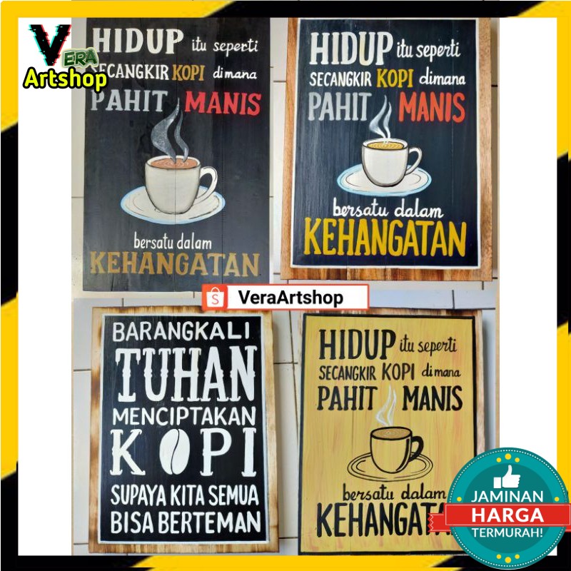 Lukisan dinding tertua di pompeii berhasil direstorasi. Lukisan Kayu Dekorasi Dinding Kata Kata Motivasi Quotes Kopi Wall Decor Cafe Shopee Indonesia