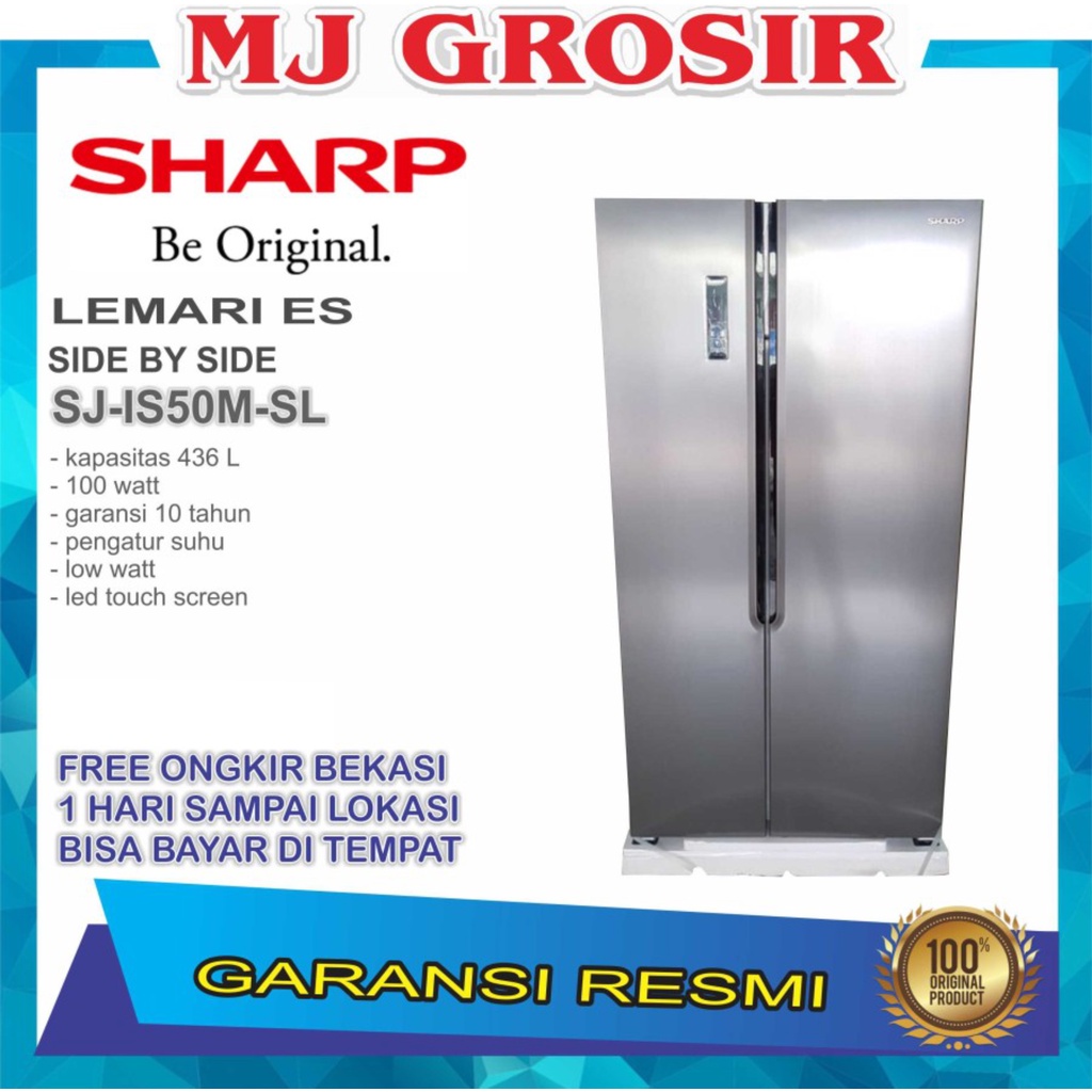 Kotak berukuran lebih besar untuk penyimpanan stok sayuran dan buah segar. Kulkas Sharp Sj Is 50 M Sl Lemari Es 2 Pintu Side By Side Sj Is 50msl Shopee Indonesia
