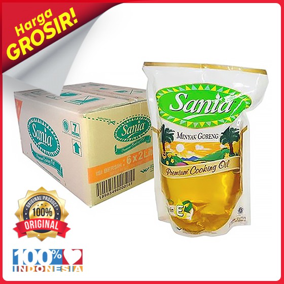 1 Karton Dus Minyak Goreng Sania 2 Liter (isi 6pcs) Harga Grosir | Shopee  Indonesia