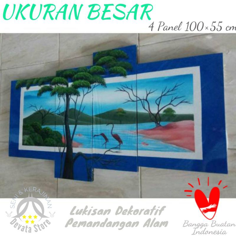 Jual Lukisan Pemandangan Alam Danau Gunung Pohon Besar Dekorasi Dinding Indonesia|Shopee Indonesia 800_X_800_jpg