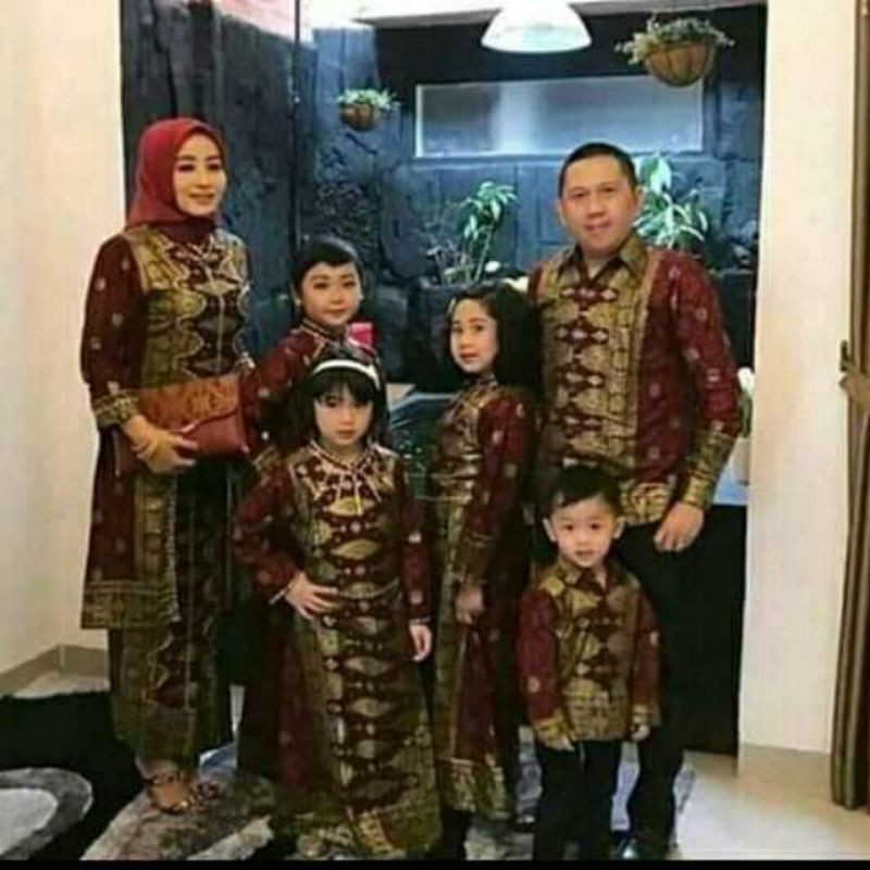 Jual batik songket seragam keluarga set kurung U Indonesia|Shopee Indonesia