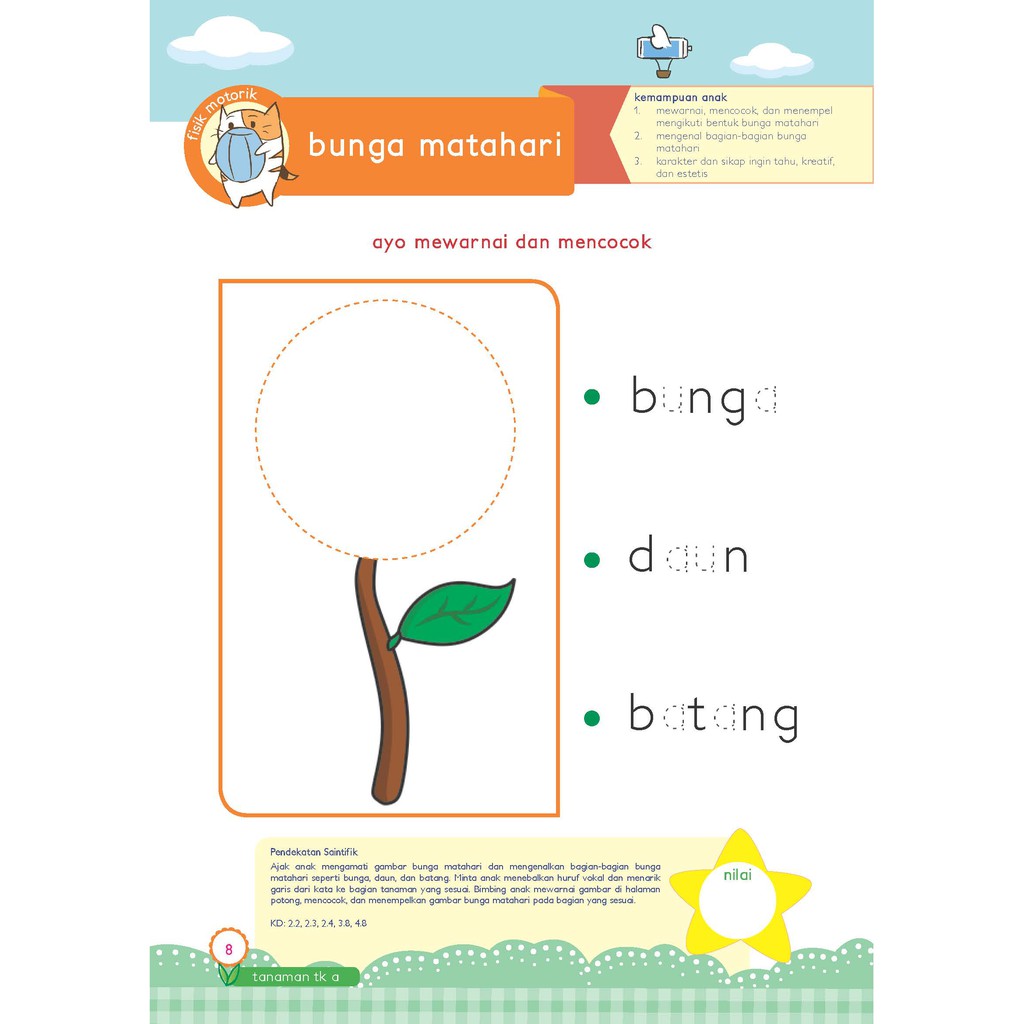 Gambar mewarnai bunga semesta ibu free download from semestaibu.com. Gambar Bunga Matahari Untuk Mewarnai Anak Tk Adzka