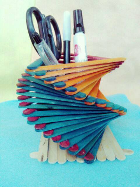 Tempat Pensil Stik Es krim Custom / Tempat Alat makan / Tempat Alat kantor  / Stik Es Krim / Kerajian | Shopee Indonesia