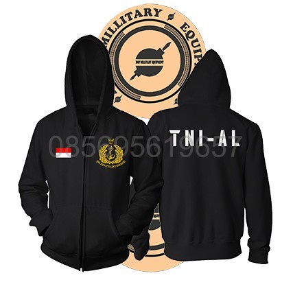 Custom Jaket Zipper Tni Angkatan Laut Al | Shopee Indonesia