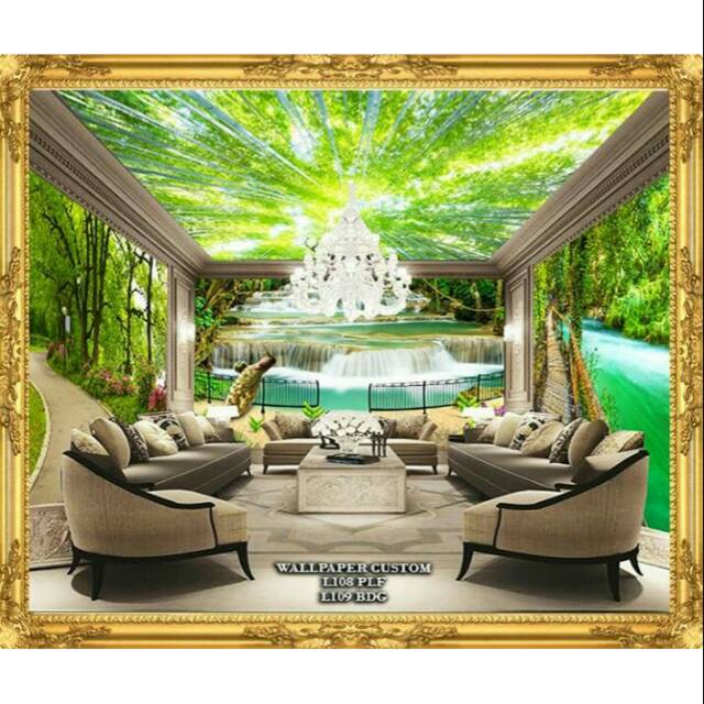 Jual Wallpaper Dinding Dan Plafon 3D Costum Tema Pemandangan Sungai Di Tengah Hutan Harga Grosir Termurah Indonesia|Shopee Indonesia 640_X_640_jpg