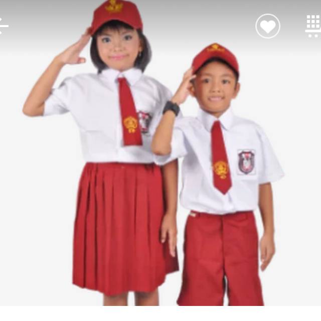 Jual Seragam SD Setelan lengkap Topi dan Dasi Indonesia|Shopee Indonesia