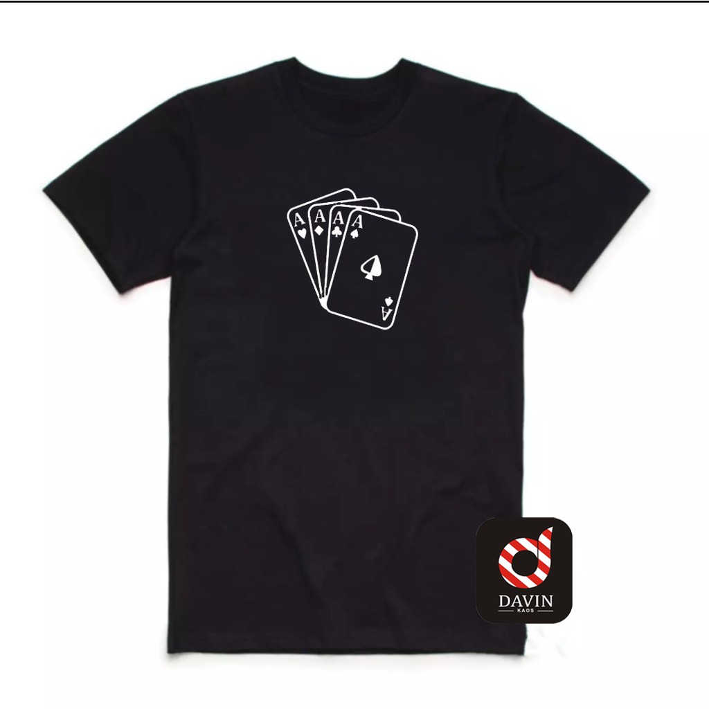 Kaos Distro LOGO KARTU REMI Kaos Cowok / Cewek ( Varian 4 Warna ) ( S, M,  L, XL, XXL ) | Shopee Indonesia