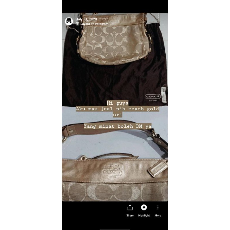 Look for experience and years in business to find a reputable gold dealer. Coach Gold Original Bukan Tas Outlet Ini Dari Toko Store Asli Shopee Indonesia